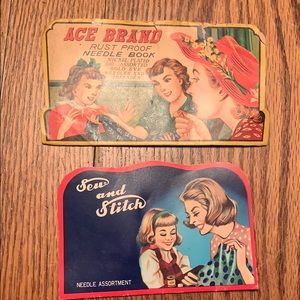 VINTAGE ACE BRAND & SEW AND STITCH NEEDLES PACKETS